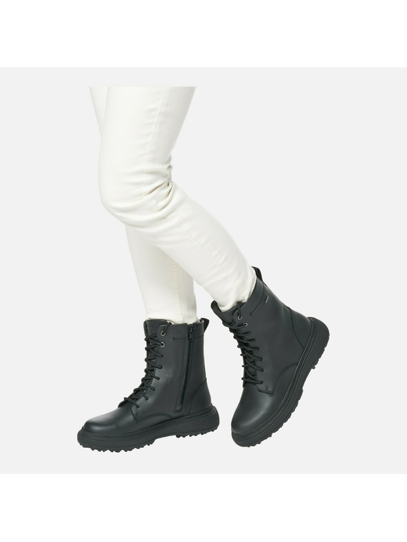 Geox Čierne dámske členkové čižmy Geox Lamidie + Grip ABX