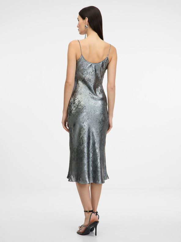 Orsay Strieborné dámske šaty na ramienka ORSAY