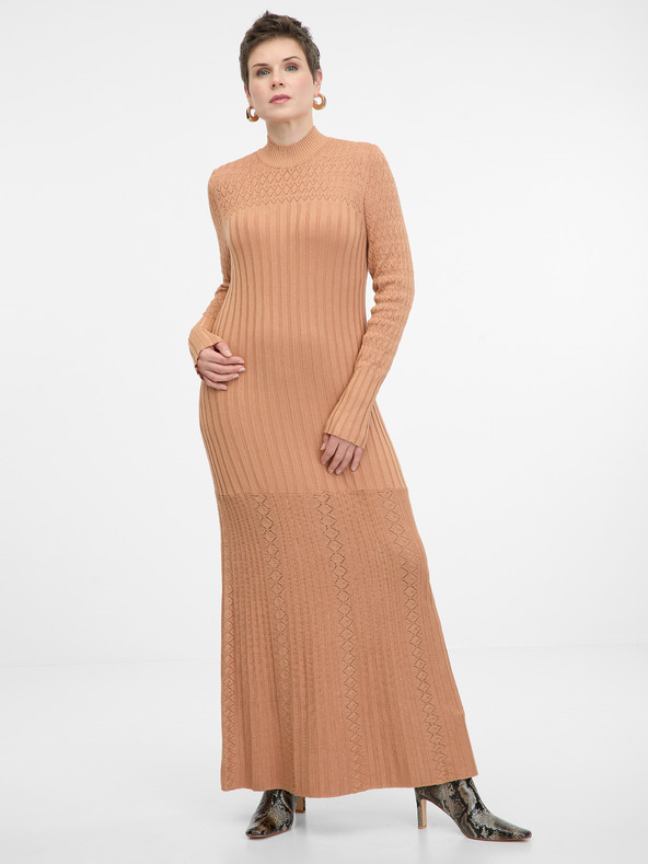 Orsay Svetlo hnedé dámske maxi šaty ORSAY