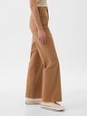 GAP Khaki nohavice High Stride wide-leg ankle GAP