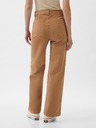 GAP Khaki nohavice High Stride wide-leg ankle GAP