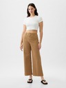 GAP Khaki nohavice High Stride wide-leg ankle GAP