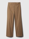 GAP Khaki nohavice High Stride wide-leg ankle GAP