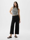 GAP Khaki nohavice High Stride wide-leg ankle GAP