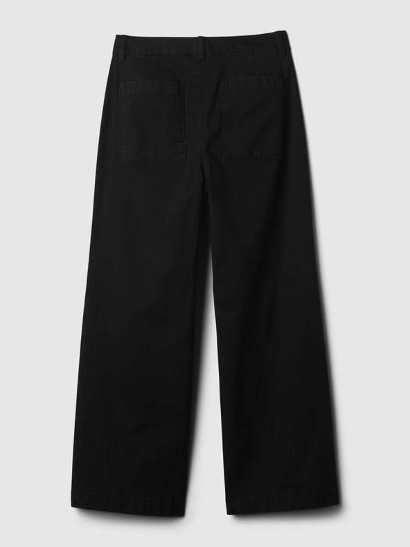 GAP Khaki nohavice High Stride wide-leg ankle GAP