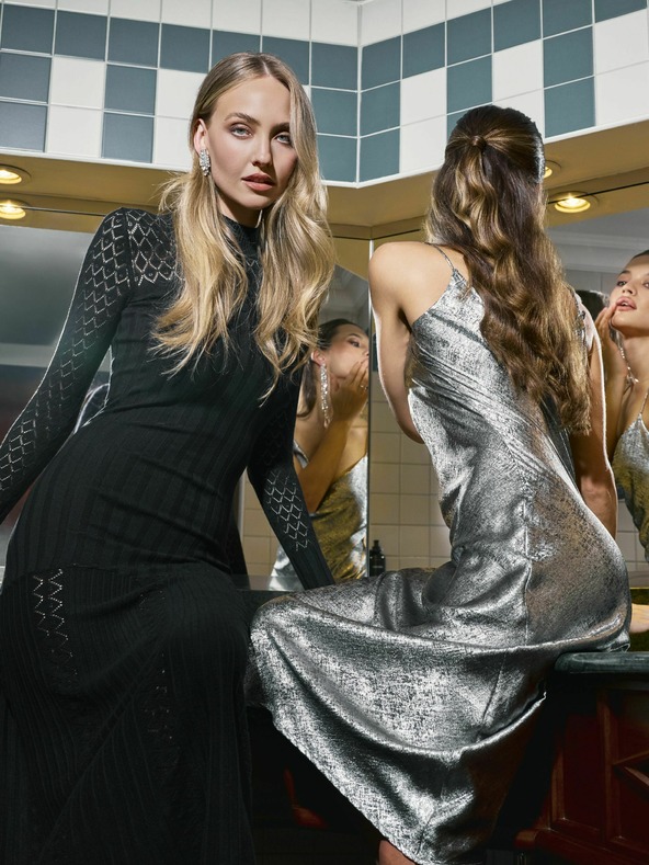 Orsay Čierne dámske maxi šaty ORSAY