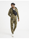 Celio Khaki vzorované tepláky Celio Vojogyoke