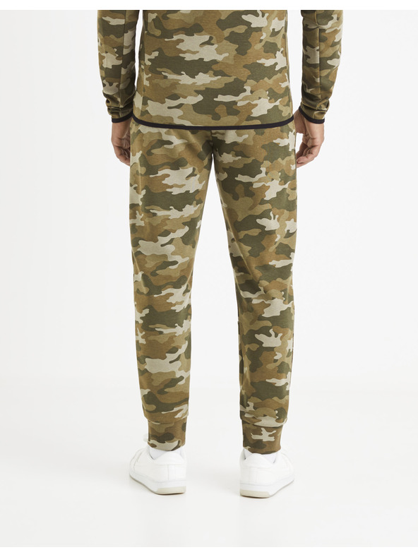 Celio Khaki vzorované tepláky Celio Vojogyoke