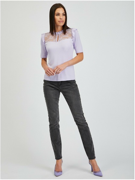 Orsay Svetlofialová dámska košeľa s čipkou ORSAY