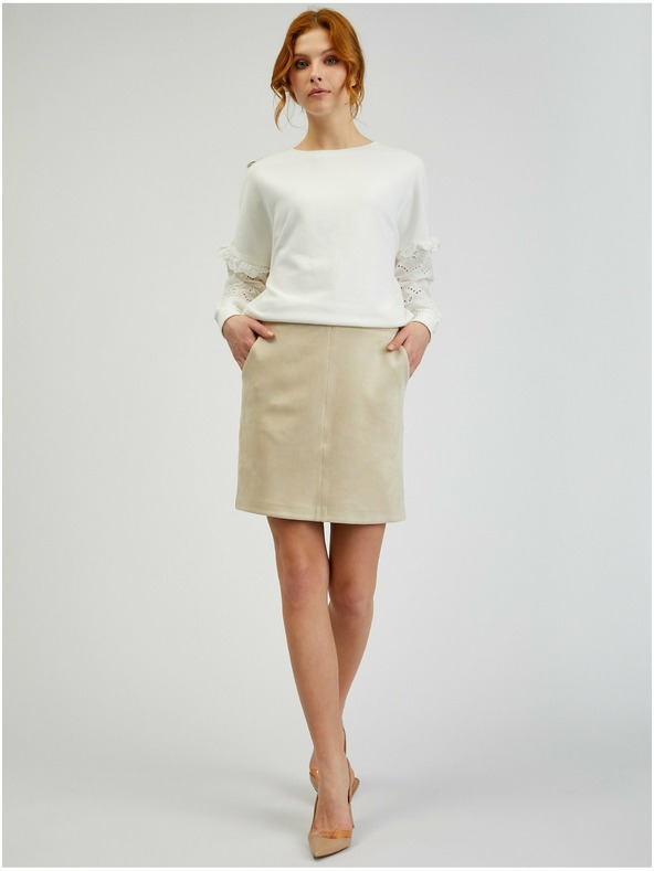 Orsay Béžová dámska sukňa zo semišu ORSAY