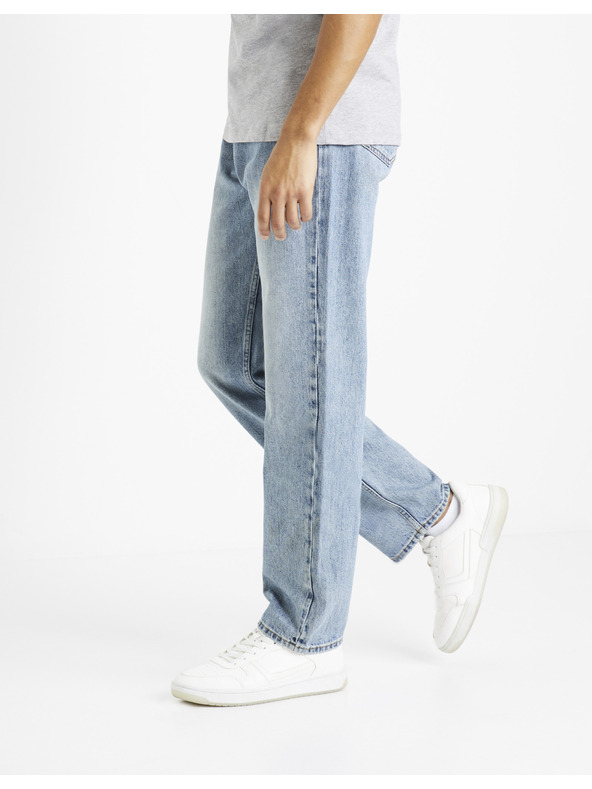 Celio Svetlomodré pánske džínsy Celio C15 rovného strihu Dostraight