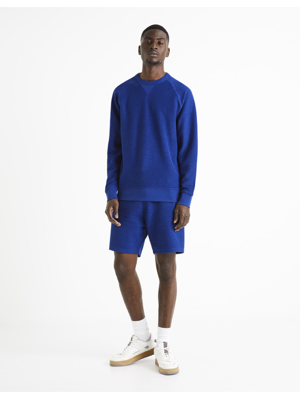 Celio Tmavomodré pánske teplákové šortky Celio Doreverse