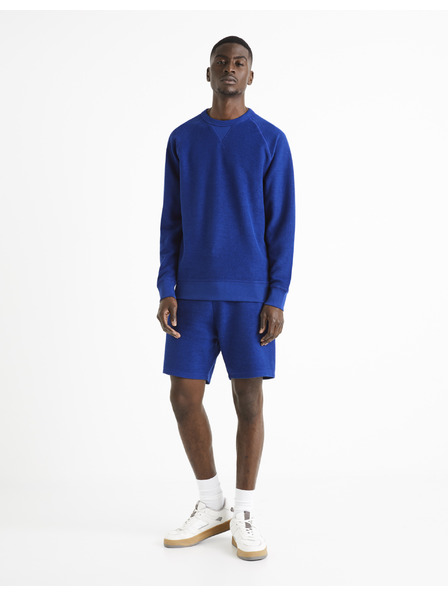 Celio Tmavomodré pánske teplákové šortky Celio Doreverse