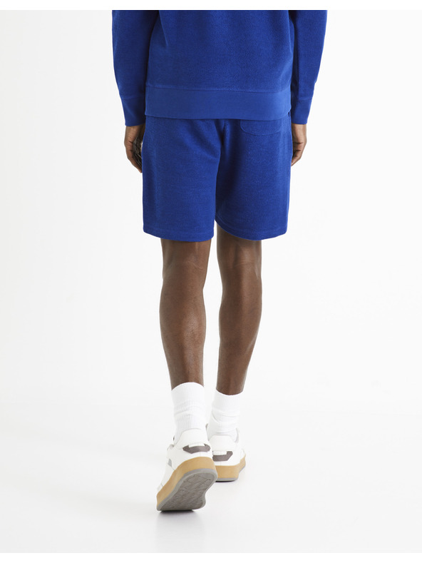Celio Tmavomodré pánske teplákové šortky Celio Doreverse
