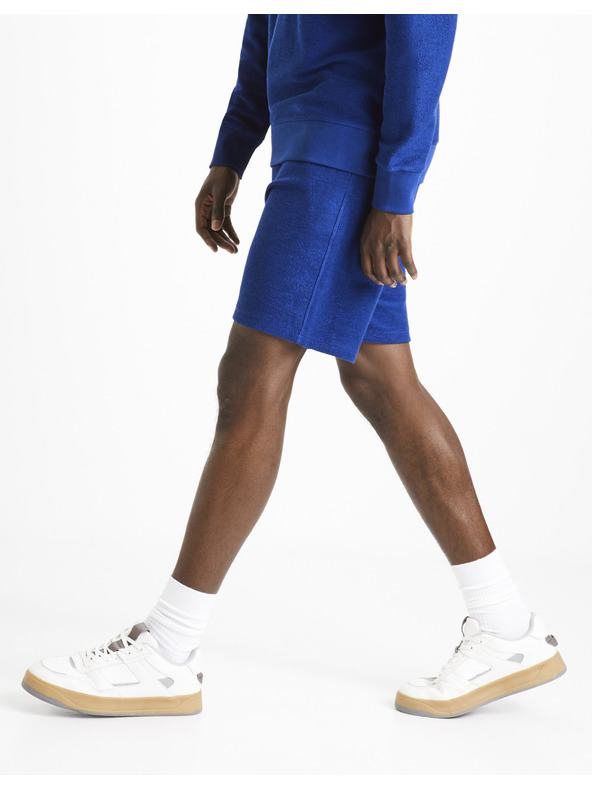 Celio Tmavomodré pánske teplákové šortky Celio Doreverse