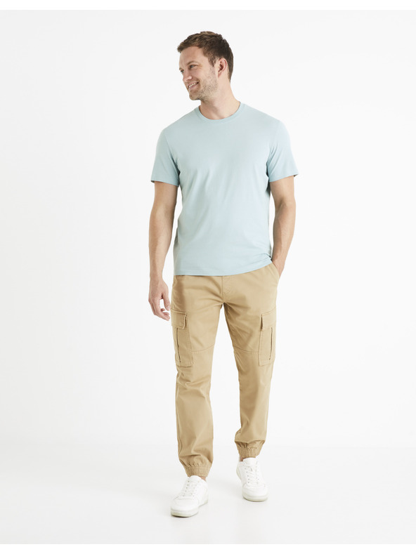 Celio Béžové pánske nákladné nohavice Celio Docar