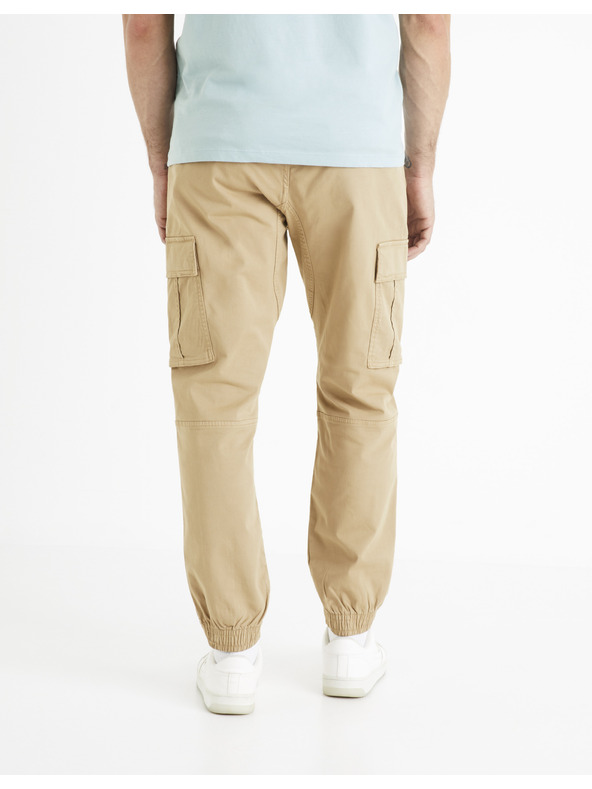 Celio Béžové pánske nákladné nohavice Celio Docar