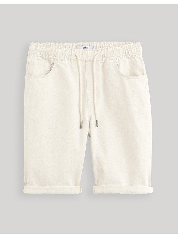 Celio Krémové pánske džínsové šortky Celio Dojogdenbm