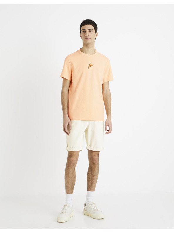 Celio Krémové pánske džínsové šortky Celio Dojogdenbm