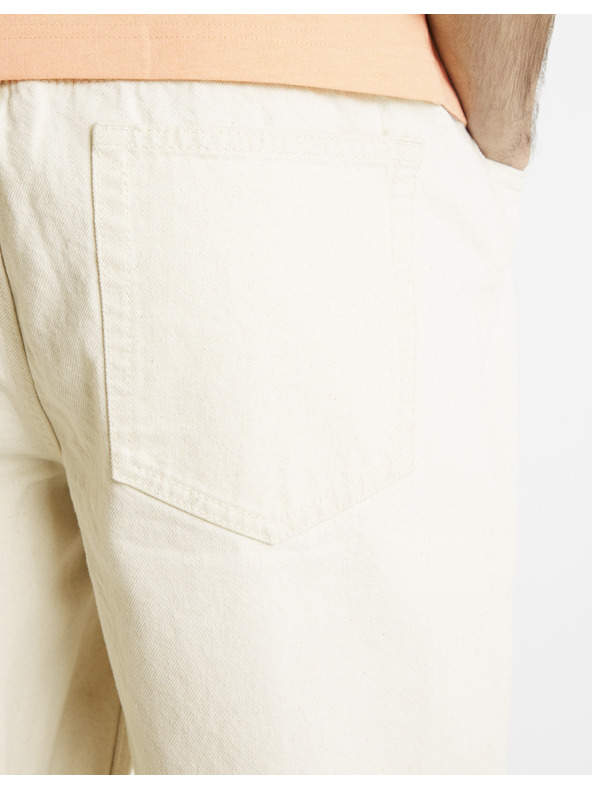 Celio Krémové pánske džínsové šortky Celio Dojogdenbm