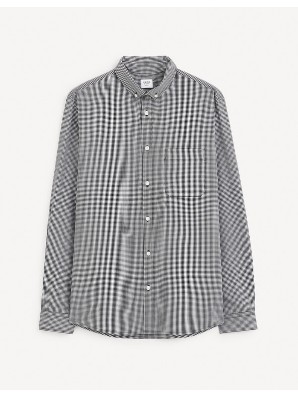 Celio Čierne pánske vzorované tričko Celio Gaopur