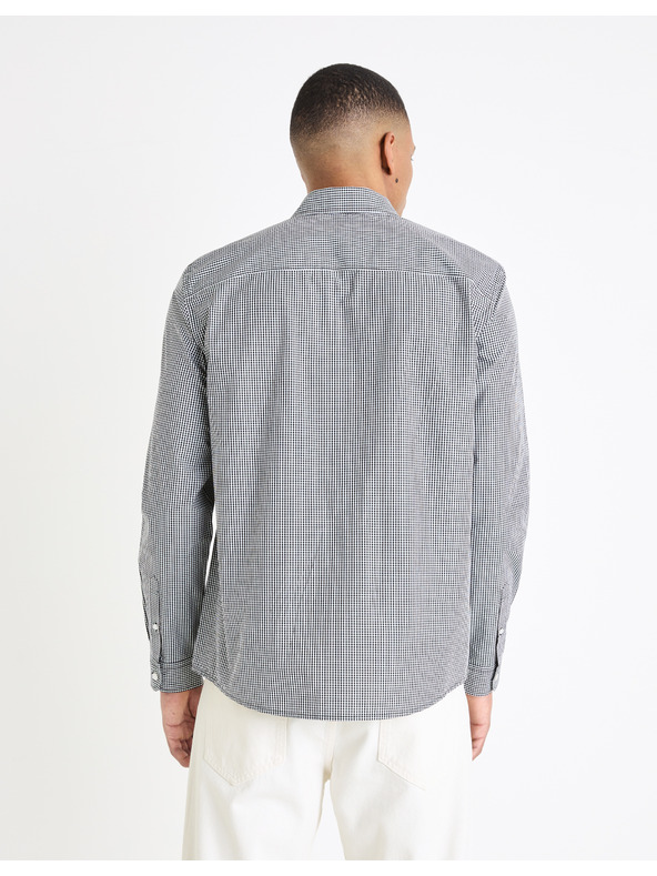 Celio Čierne pánske vzorované tričko Celio Gaopur