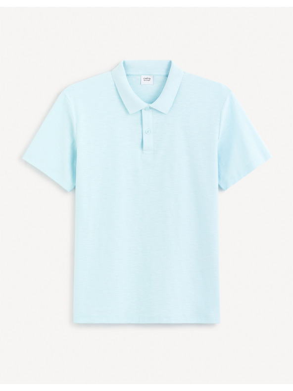 Celio Tyrkysové pánske základné polo tričko Celio Feflame