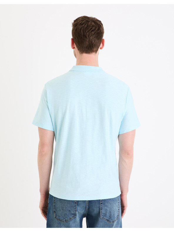 Celio Tyrkysové pánske základné polo tričko Celio Feflame