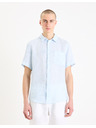 Celio Svetlomodrá pánska pruhovaná ľanová košeľa Celio Damarlin