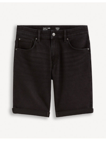 Celio Čierne pánske džínsové šortky Celio Boknitbm