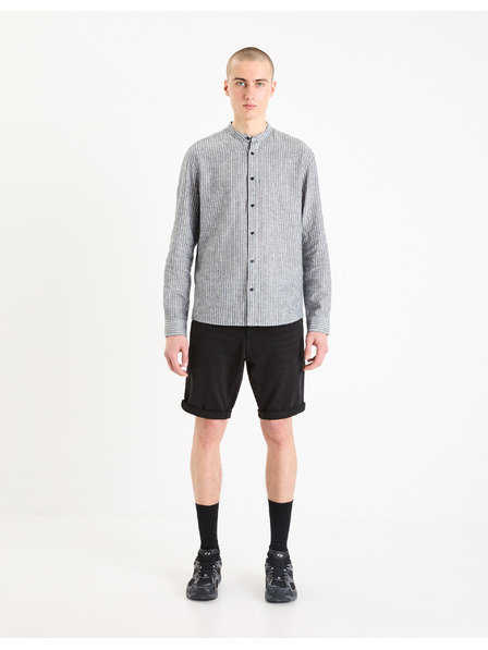 Celio Čierne pánske džínsové šortky Celio Boknitbm