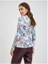 Orsay Svetlošedé dámske tričko s kvetmi ORSAY