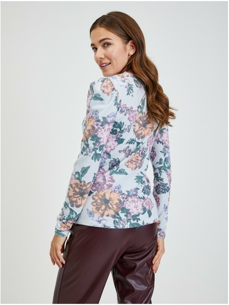 Orsay Svetlošedé dámske tričko s kvetmi ORSAY