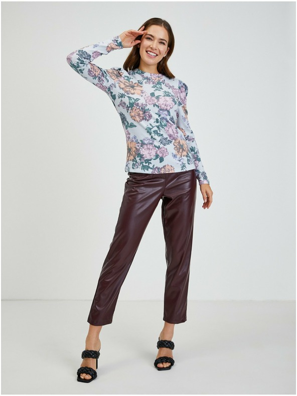 Orsay Svetlošedé dámske tričko s kvetmi ORSAY