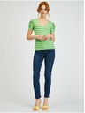 Orsay Žltozelené dámske pruhované tričko ORSAY