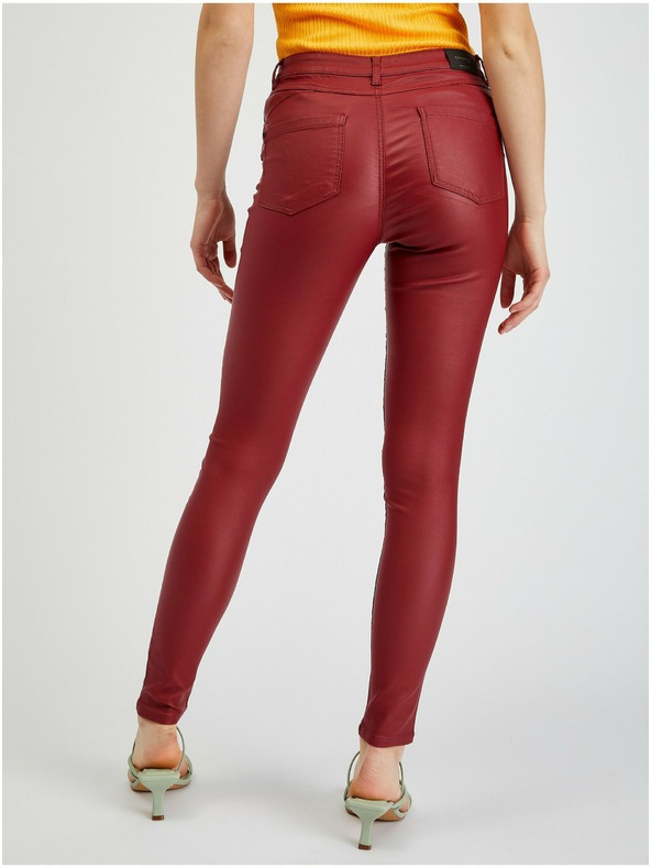 Orsay Bordové dámske nohavice skinny fit ORSAY