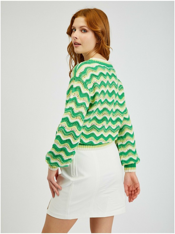 Orsay Žltozelený dámsky pruhovaný sveter ORSAY