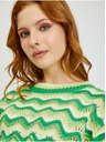 Orsay Žltozelený dámsky pruhovaný sveter ORSAY