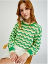 Orsay Žltozelený dámsky pruhovaný sveter ORSAY