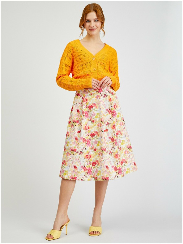 Orsay Oranžový dámsky vzorovaný sveter ORSAY