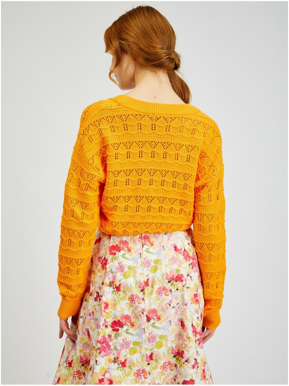 Orsay Oranžový dámsky vzorovaný sveter ORSAY