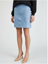 Orsay Svetlomodrá dámska sukňa zo semišu ORSAY