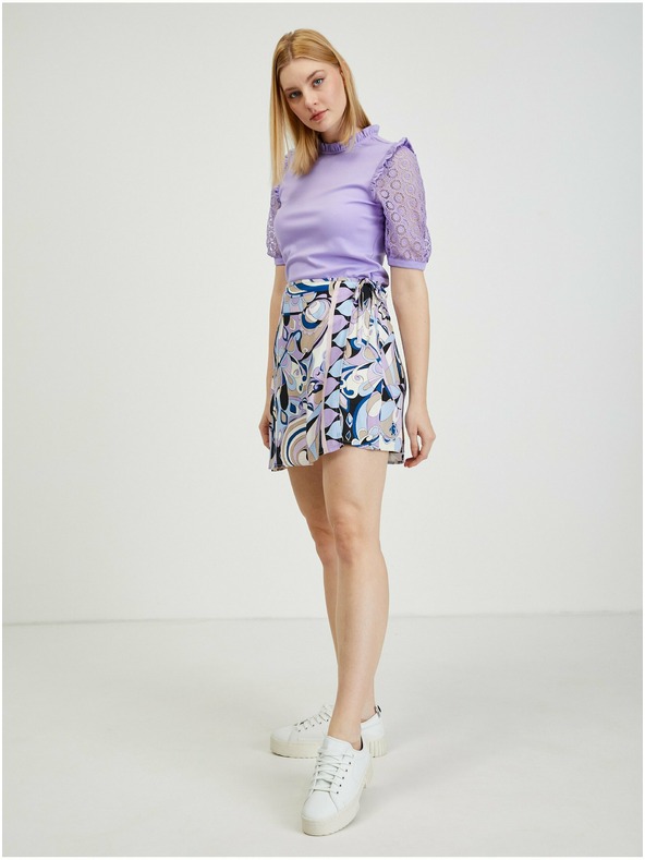 Orsay Modrofialová dámska vzorovaná zavinovací sukňa/šortky ORSAY