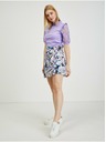 Orsay Modrofialová dámska vzorovaná zavinovací sukňa/šortky ORSAY