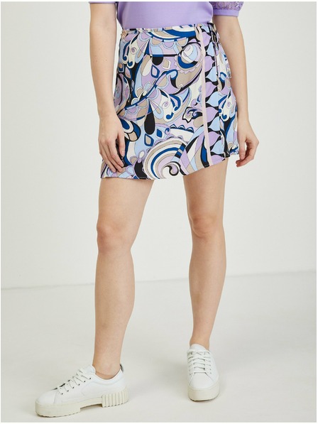 Orsay Modrofialová dámska vzorovaná zavinovací sukňa/šortky ORSAY