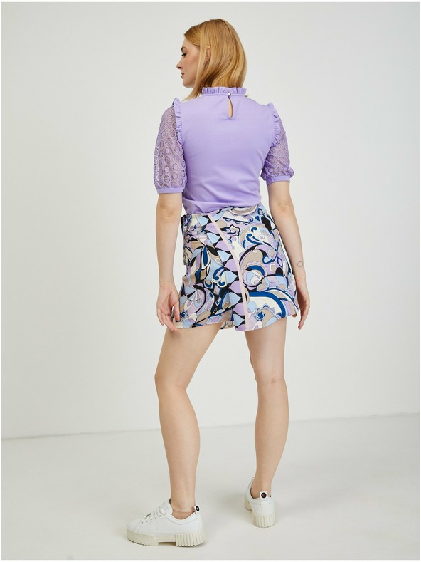 Orsay Modrofialová dámska vzorovaná zavinovací sukňa/šortky ORSAY