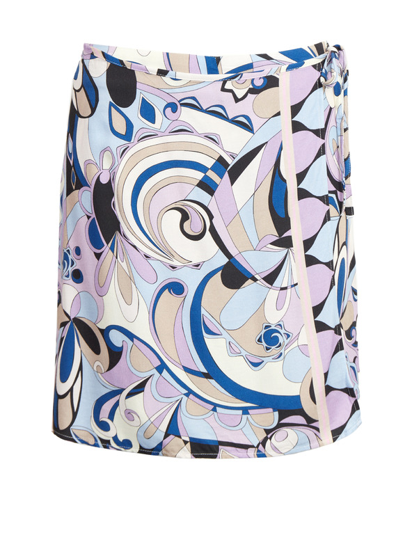Orsay Modrofialová dámska vzorovaná zavinovací sukňa/šortky ORSAY