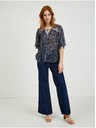 Orsay Tmavomodrá dámska vzorovaná blúzka ORSAY