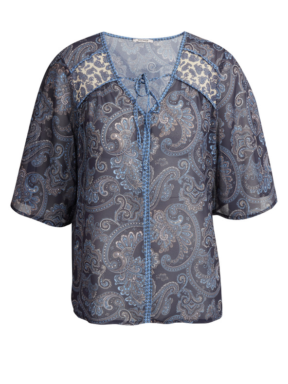 Orsay Tmavomodrá dámska vzorovaná blúzka ORSAY