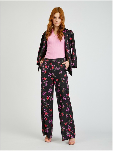 Orsay Čierne dámske nohavice so širokými nohavicami ORSAY